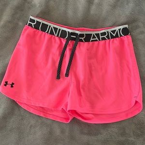 Hot Pink Under Armour Shorts-size YXL
